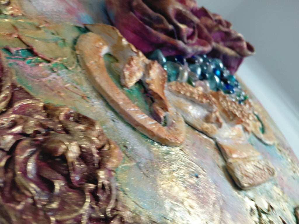3D Painting Panel "Roses in a Vase"
