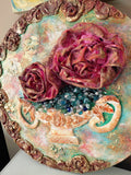3D Painting Panel "Roses in a Vase"